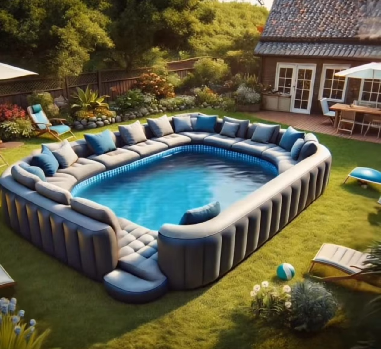 Inflatable sofa pool